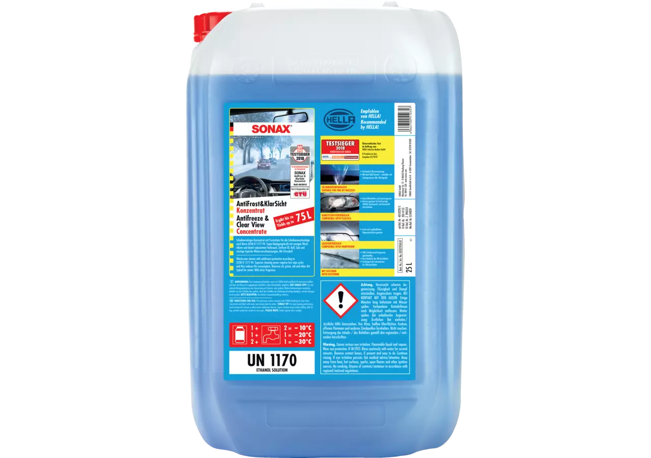 Scheibenfrostschutz Antifrost & Klarsicht Konzentrat, 25 Liter Sonax