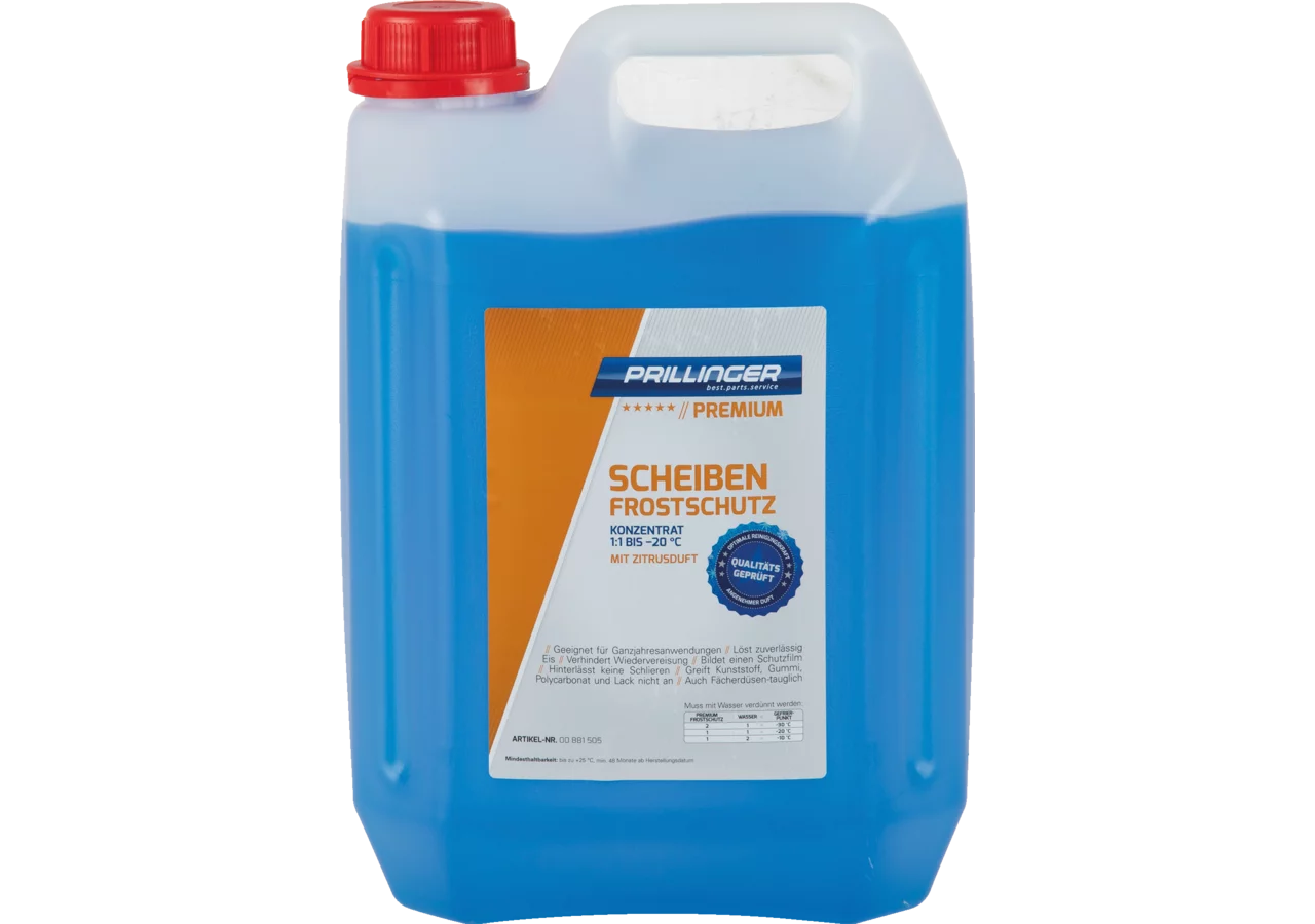Scheibenfrostschutz Konzentrat Zitrusduft 1:1 -20 Grad, 5 Liter Prillinger Premium
