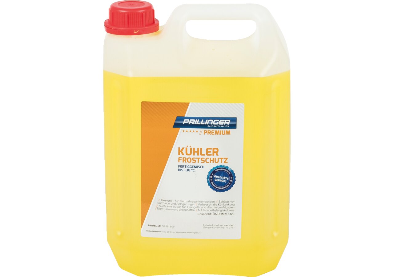 Kühlerfrostschutz Fertiggemisch -38 Grad, 5 Liter Prillinger Premium