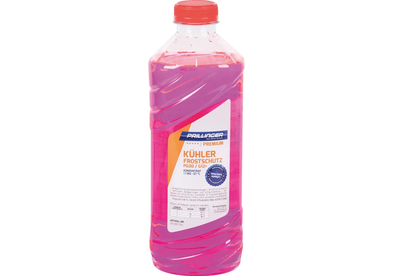 Kühlerfrostschutz Konzentrat PG30 / G12+ 1:1 -37 Grad, 1 Liter Prillinger Premium