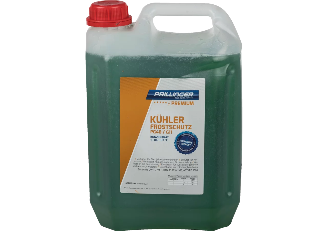 Kühlerfrostschutz Konzentrat PG48 / G11 1:1 -37 Grad, 5 Liter Prillinger Premium