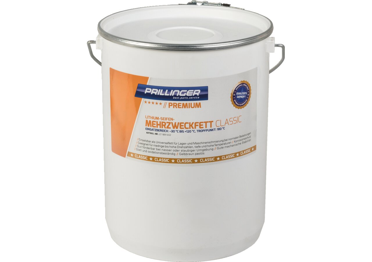 Mehrzweckfett Classic, 5 kg Kunststoffeimer nach DIN 51502 K 2 K-30 Prillinger Premium
