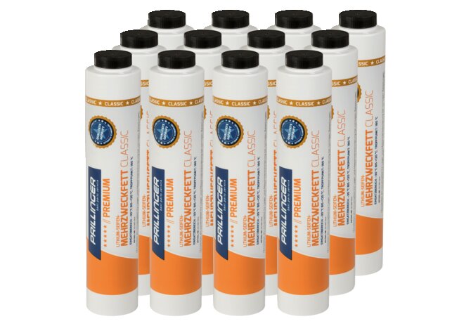 Mehrzweckfett Classic, 400 g LS-Schraubkartusche, 12 Stück nach DIN 51502 K 2 K-30 Prillinger Premium