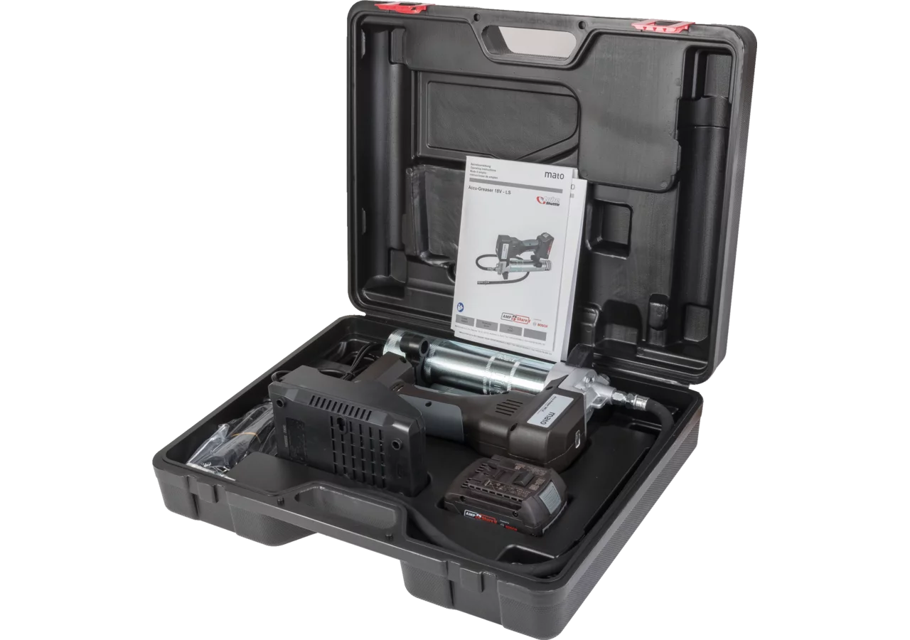 Fettpresse Accu-Greaser Professional-LS, 18 V, Li-Ion, 4.0 Ah geeignet für 400 g Lube Shuttle Kartus – passend für 400 g Lube Shuttle Kartus Mato