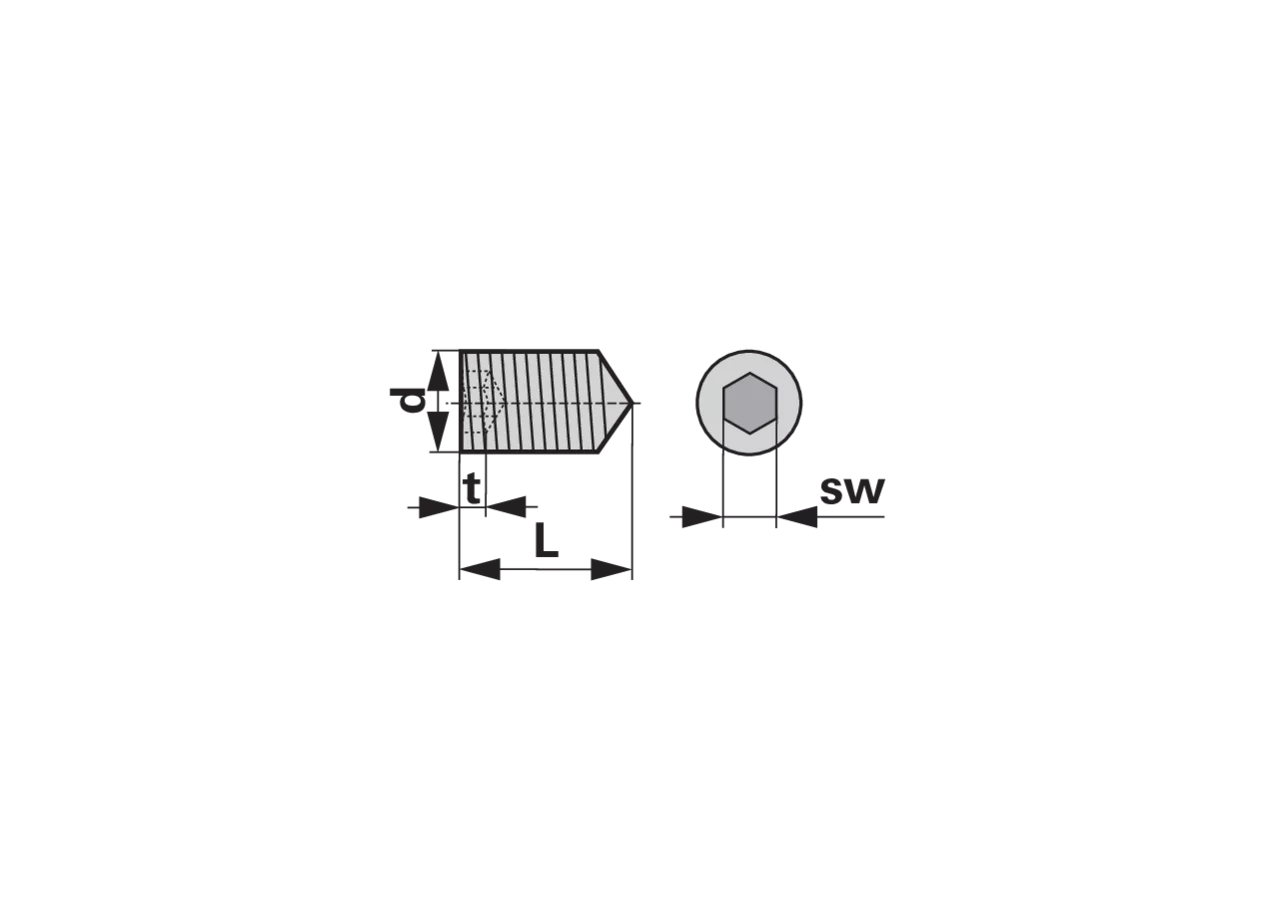 Gewindestift M10 x 12 mm 45H Stahl blank, DIN914 GartenShop24