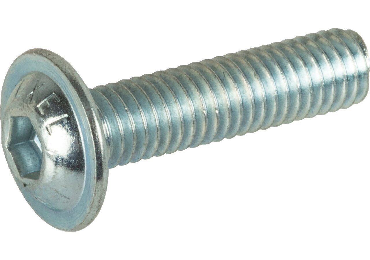 Flachkopfschraube mit Innensechskant und Bund M8 x 20 mm, Güte 10.9 Stahl verzinkt, ISO 7380-2 GartenShop24