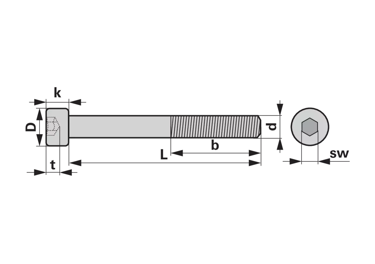 Zylinderschraube mit Innensechskant M10 x 35 mm, Güte 8.8 Stahl verzinkt, DIN912 GartenShop24
