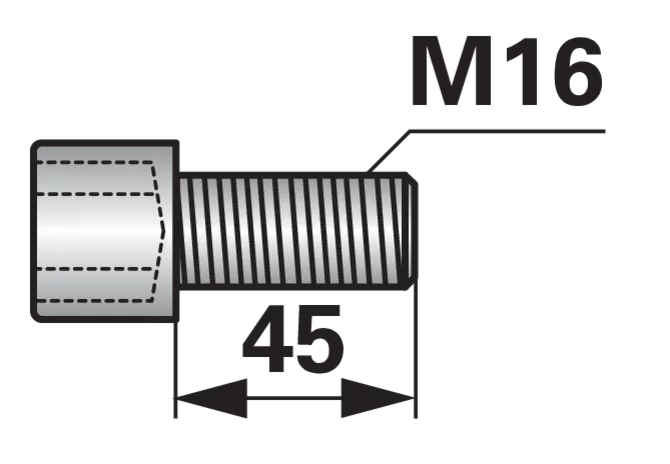 Zylinderschraube mit Innensechskant M16 x 45 mm, Güte 8.8 Stahl verzinkt, DIN912 GartenShop24
