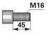 Zylinderschraube mit Innensechskant M16 x 45 mm, Güte 8.8 Stahl verzinkt, DIN912 GartenShop24