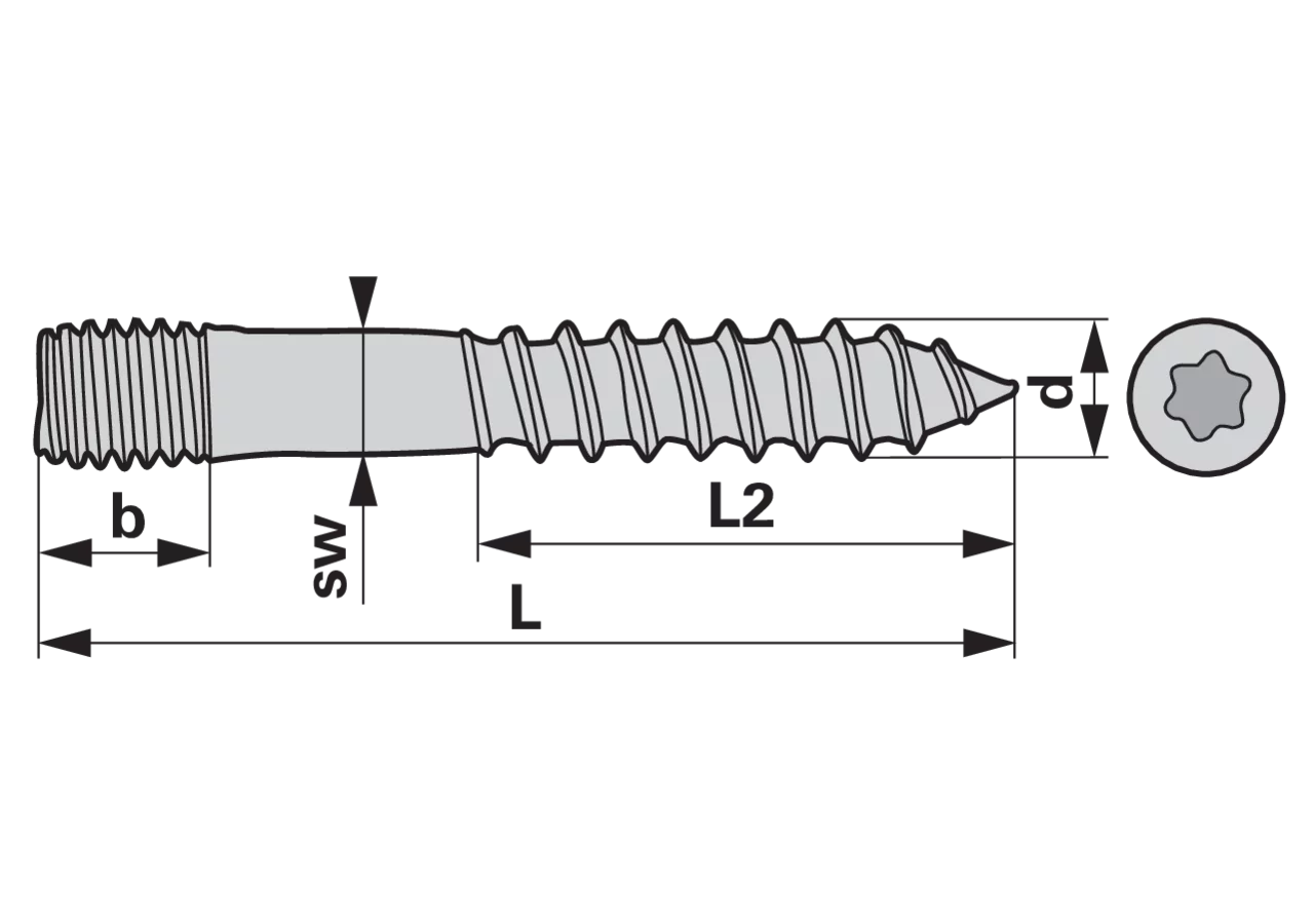 Stockschraube M8 x 120 mm, 100 Stück Stahl verzinkt GartenShop24