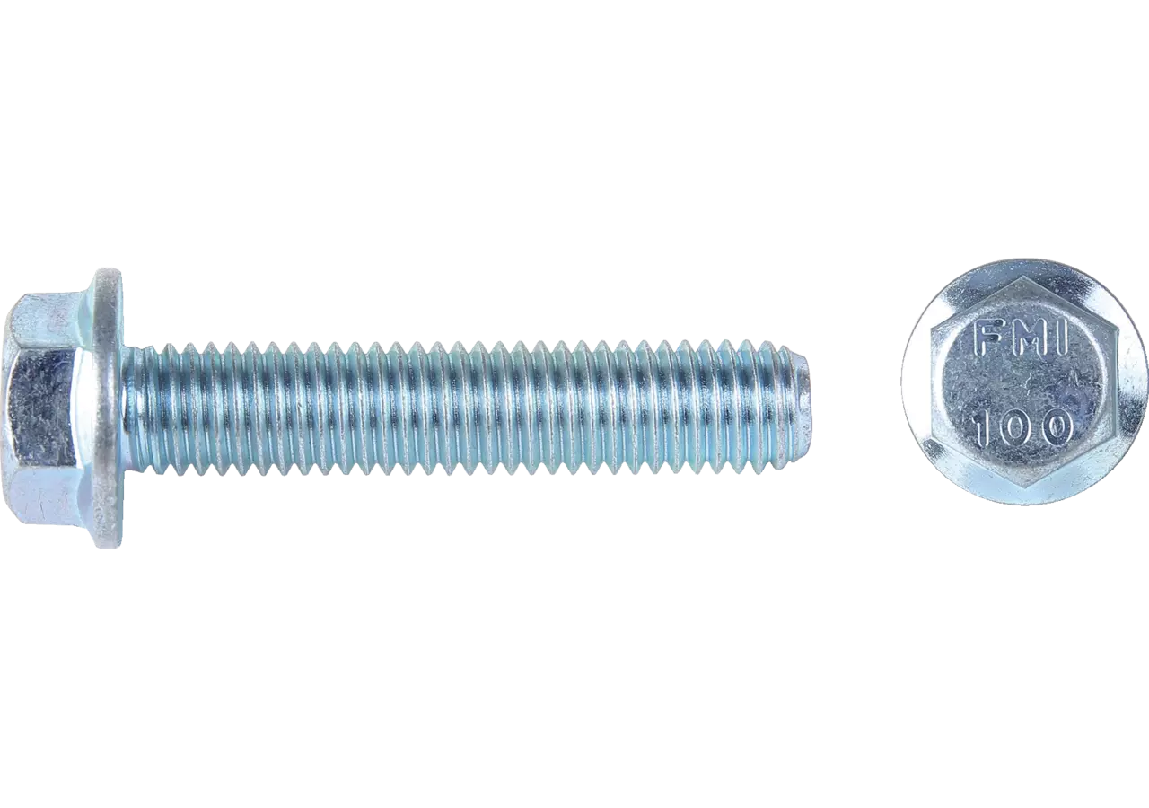 Sechskantschraube M12 x 45 mm, mit Sperr-Ripp unter dem Flansch, Güte 100 Stahl verzinkt, ISO88913 GartenShop24