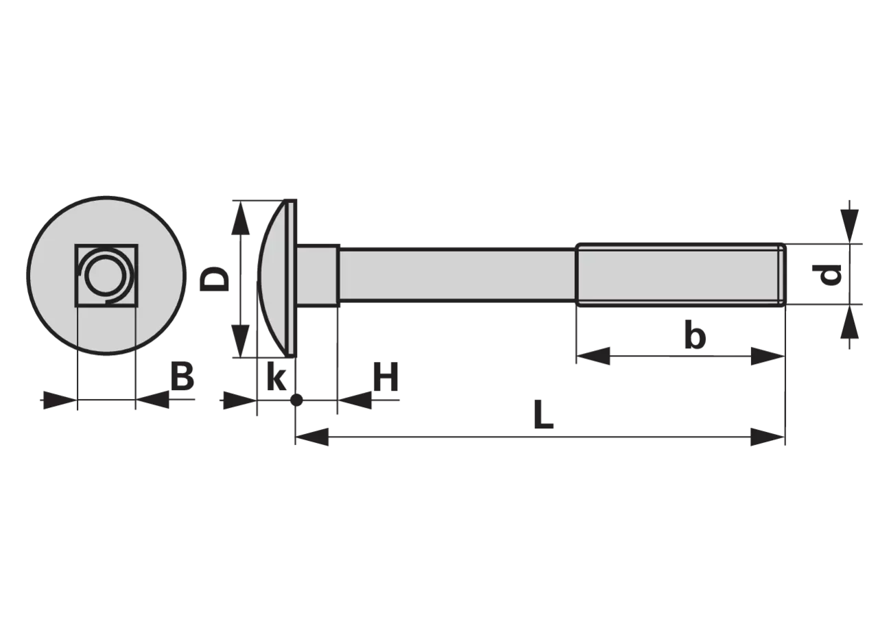 Flachrundschraube M10 x 25 mm, Güte 10.9 mit Vierkantansatz ohne Mutter, Stahl blank, DIN603 GartenShop24