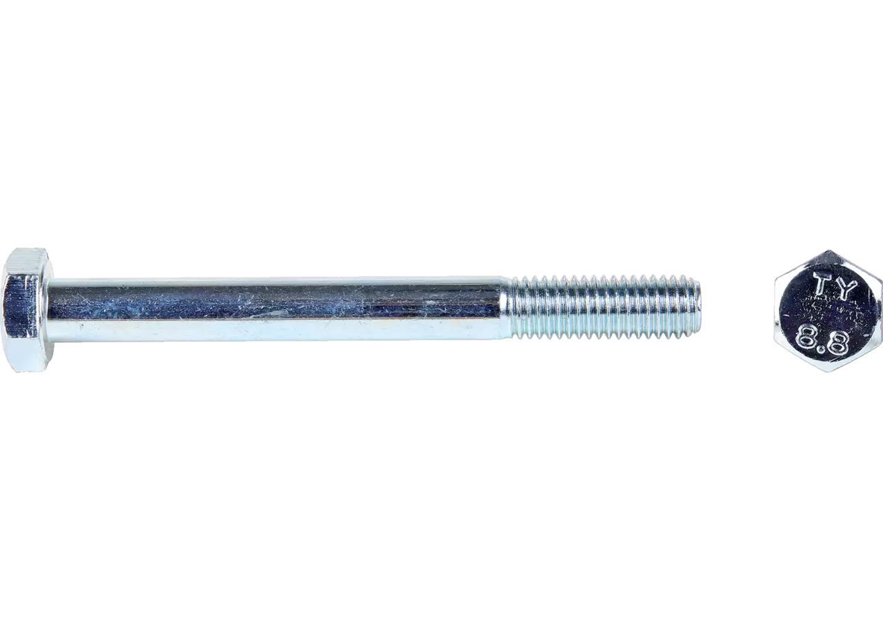 Sechskantschraube M12 x 45 mm, mit Schaft Güte 8.8, 50 Stück Stahl verzinkt, DIN931 GartenShop24