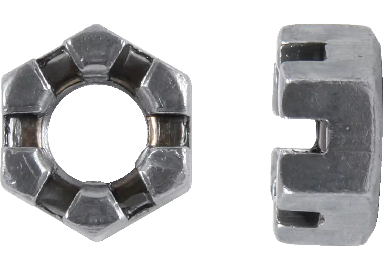 Kronenmutter M10 x 1, Güte 14 Stahl blank, DIN937 GartenShop24