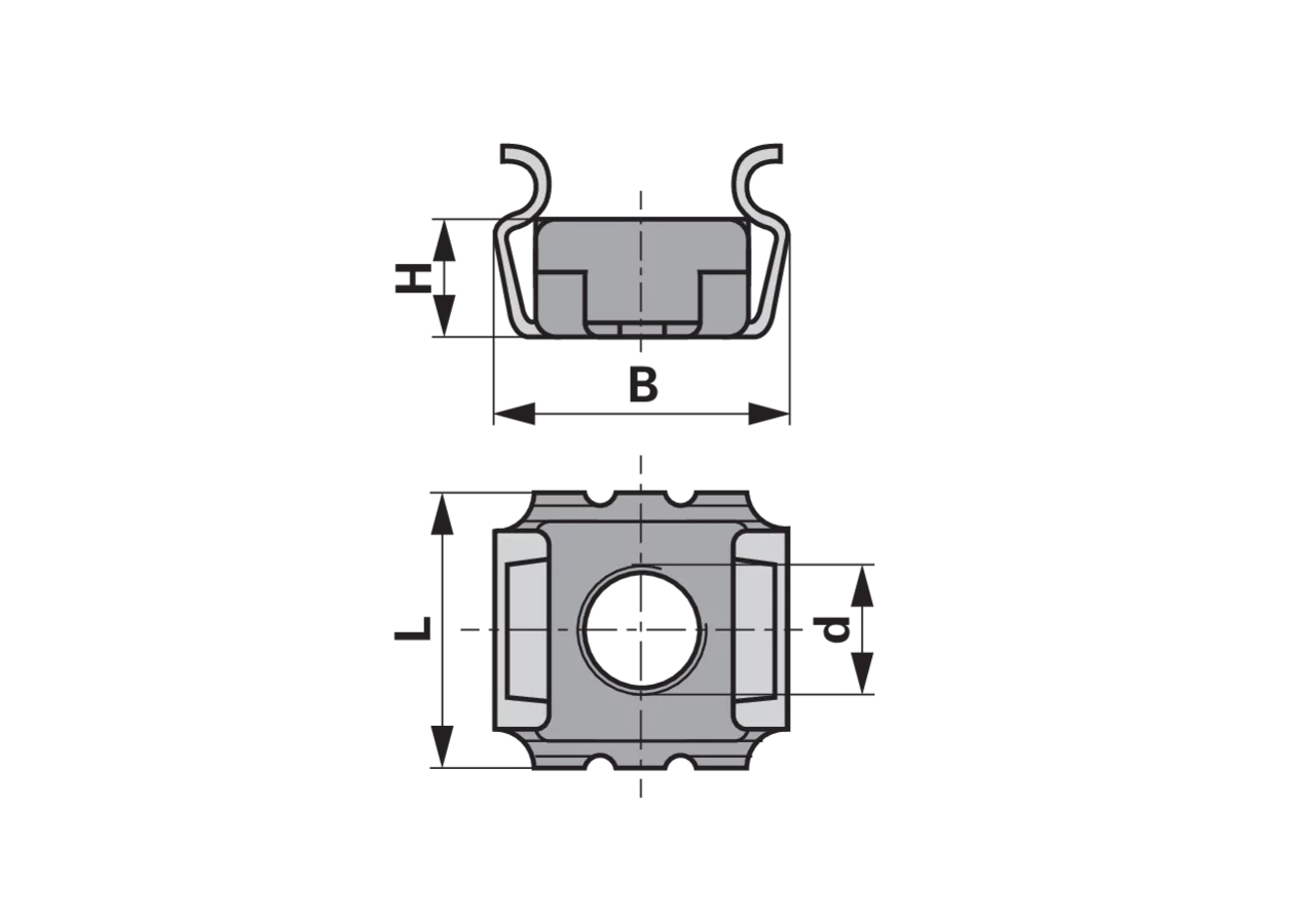 Käfigmutter M5, Blechstärke 1,8 - 2,6 mm Stahl verzinkt, ISO88109 GartenShop24