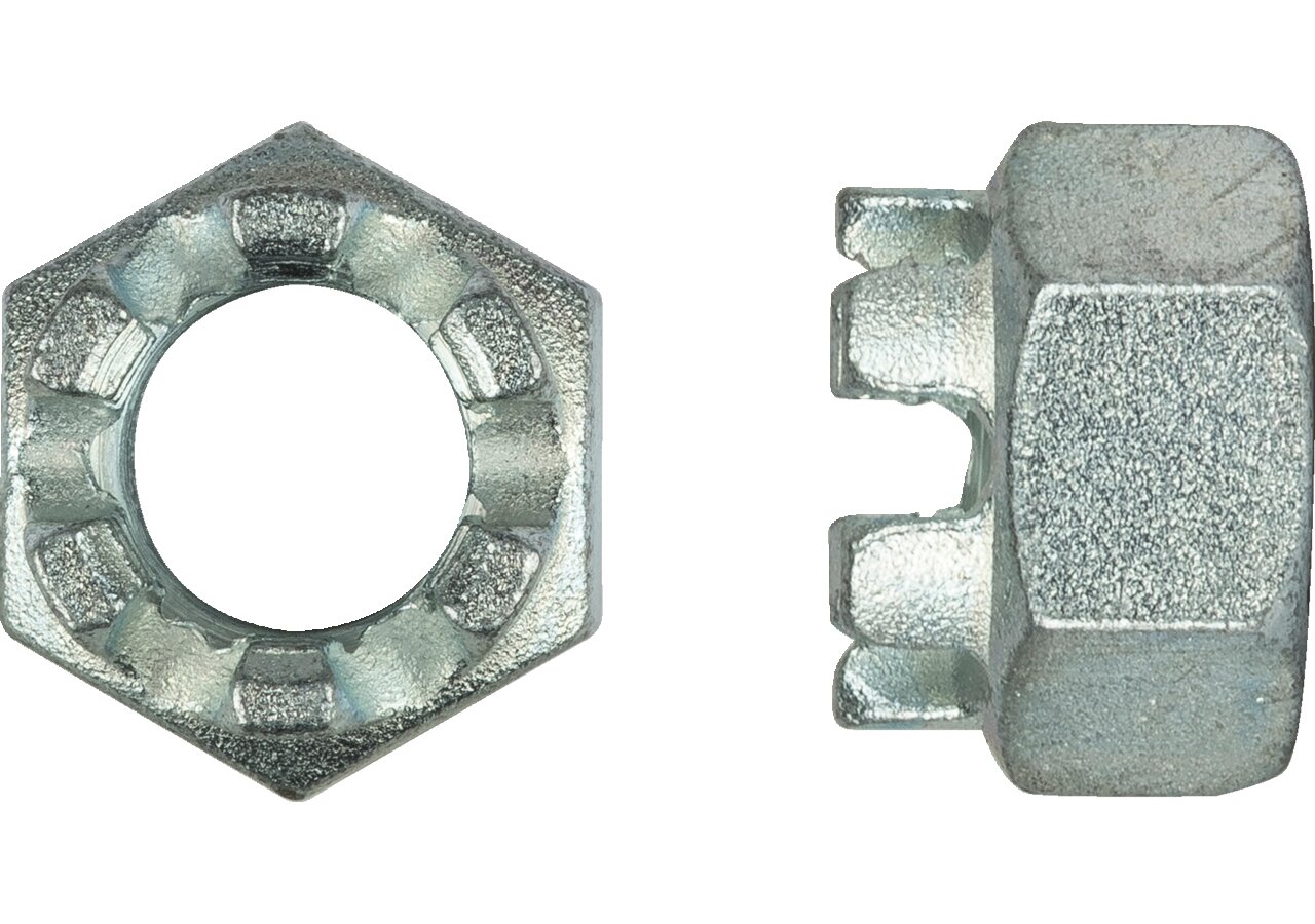 Kronenmutter M24, Güte 8, hohe Form Stahl verzinkt, DIN935 GartenShop24