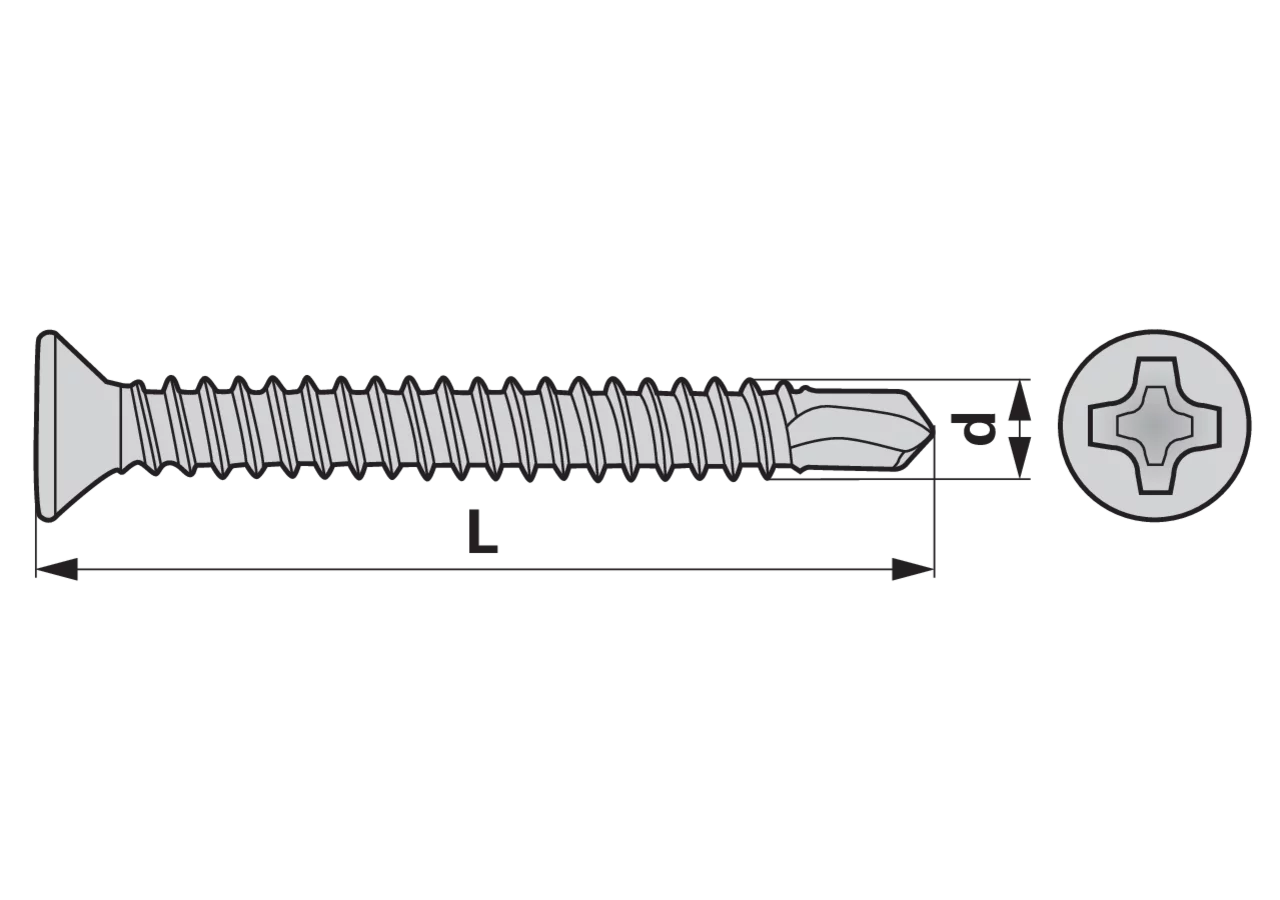 Senkbohrschraube 4,8 x 38 mm, 200 Stück Stahl verzinkt, DIN7504-P GartenShop24