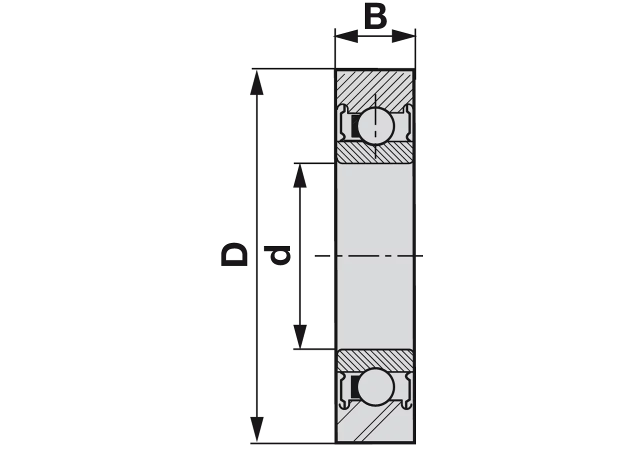 Laufrolle LR 203 X 2RSR Außenring zylindrisch INA FAG