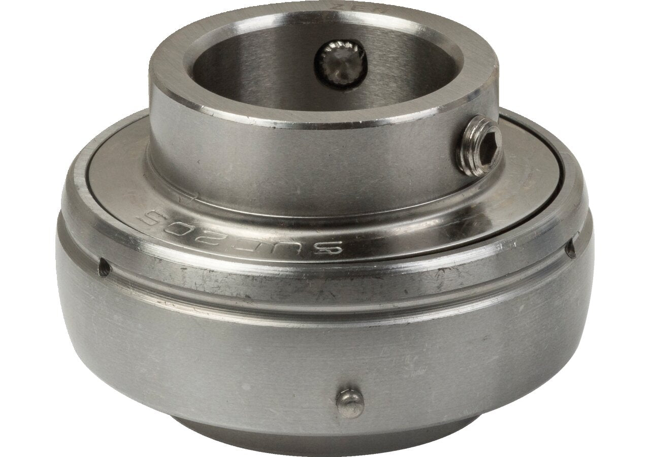 Spannlager SUC 208 Edelstahl ballig, Gewindestift am Innenring ZEN