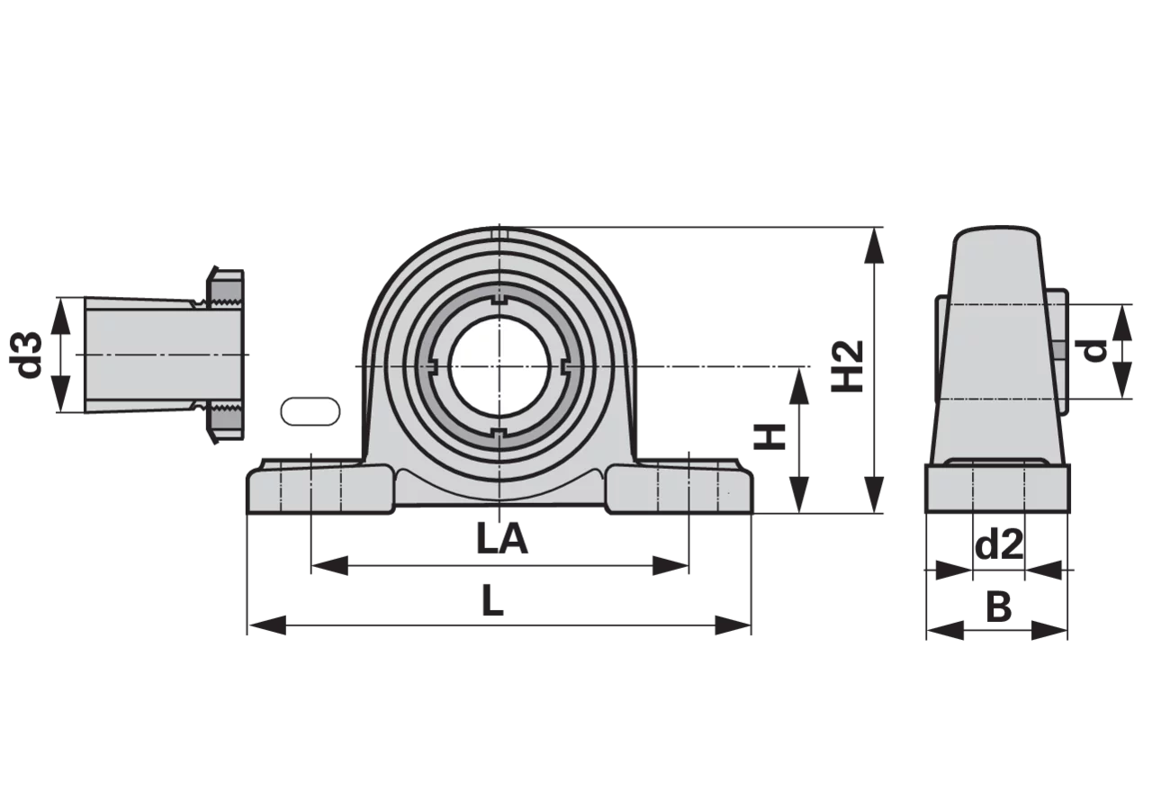 Stehlager UKP 207 Black-Series, rechteckig, zweiloch mit Spannhülse INA FAG
