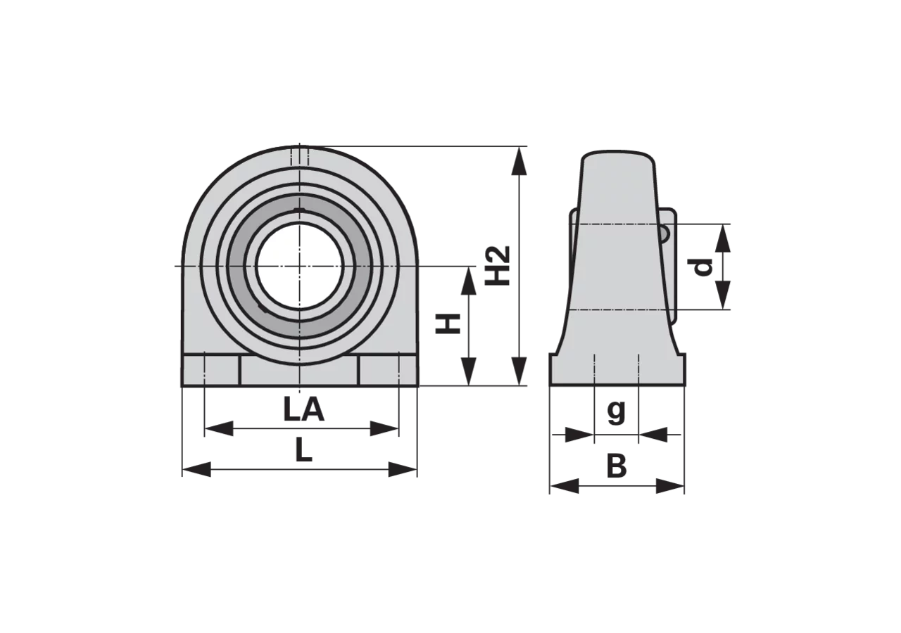 Stehlager UCPA 204 Black-Series, rechteckig, zweiloch mit Innengewinde, Gewindestift am Innenring INA FAG