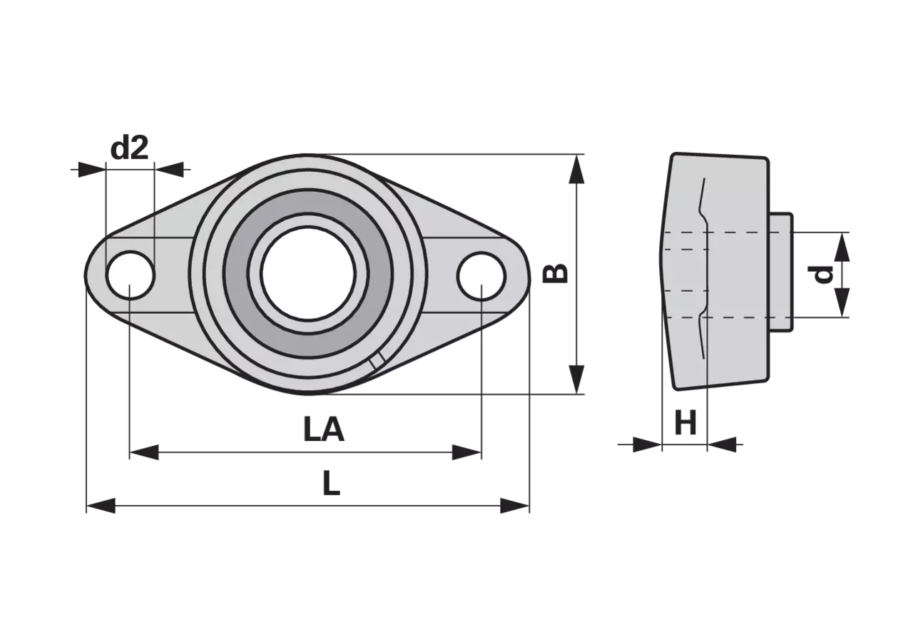 Flanschlager UCFL 203 Black-Series, rechteckig, zweiloch, Gewindestift am Innenring INA FAG