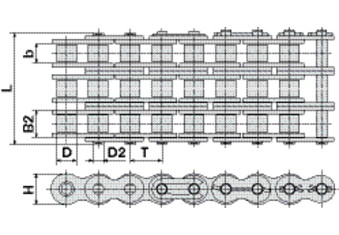 Rollenkette RexPro triplex, 12 B-3, 5 m DIN8187 Rexnord