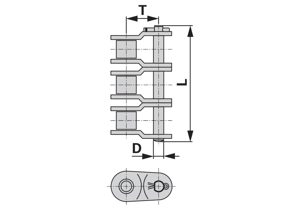 Kröpfglied RexPro triplex, für Rollenkette 10 B-3 DIN8187 Rexnord