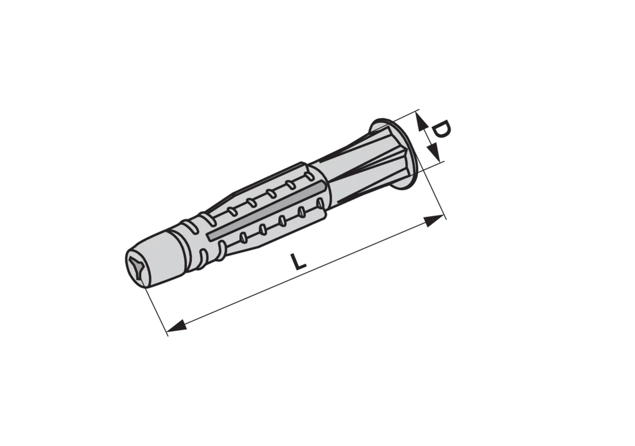 Kunststoffdübel Dm 6 x 38 mm 100 Stück GartenShop24