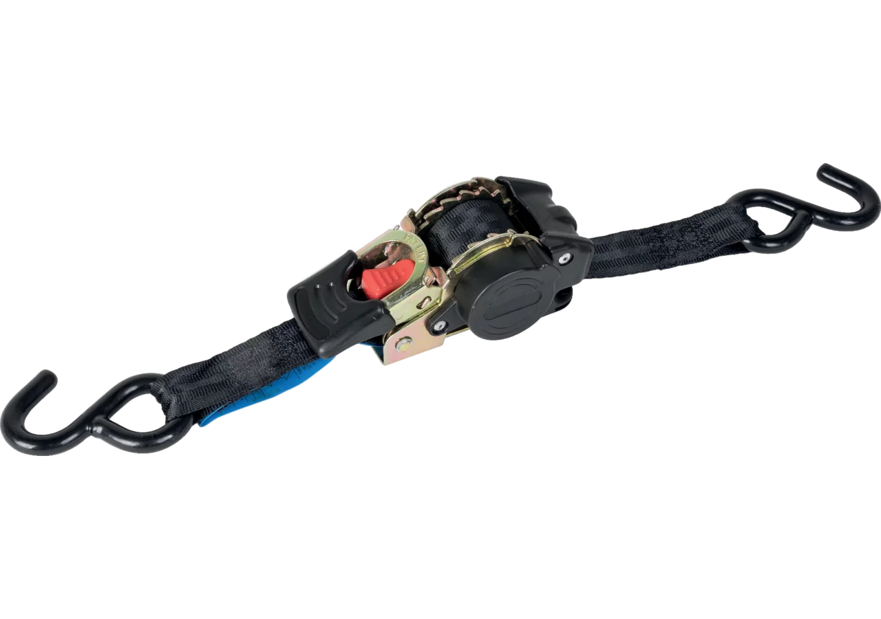Zurrgurt mit Aufrollmechanismus 1,8 Meter, S-Haken nach EN 12195-2 McBull