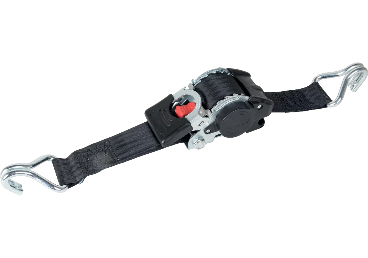 Zurrgurt mit Aufrollmechanismus 3 Meter, Spitzhaken nach EN 12195-2 Breite 50 mm McBull