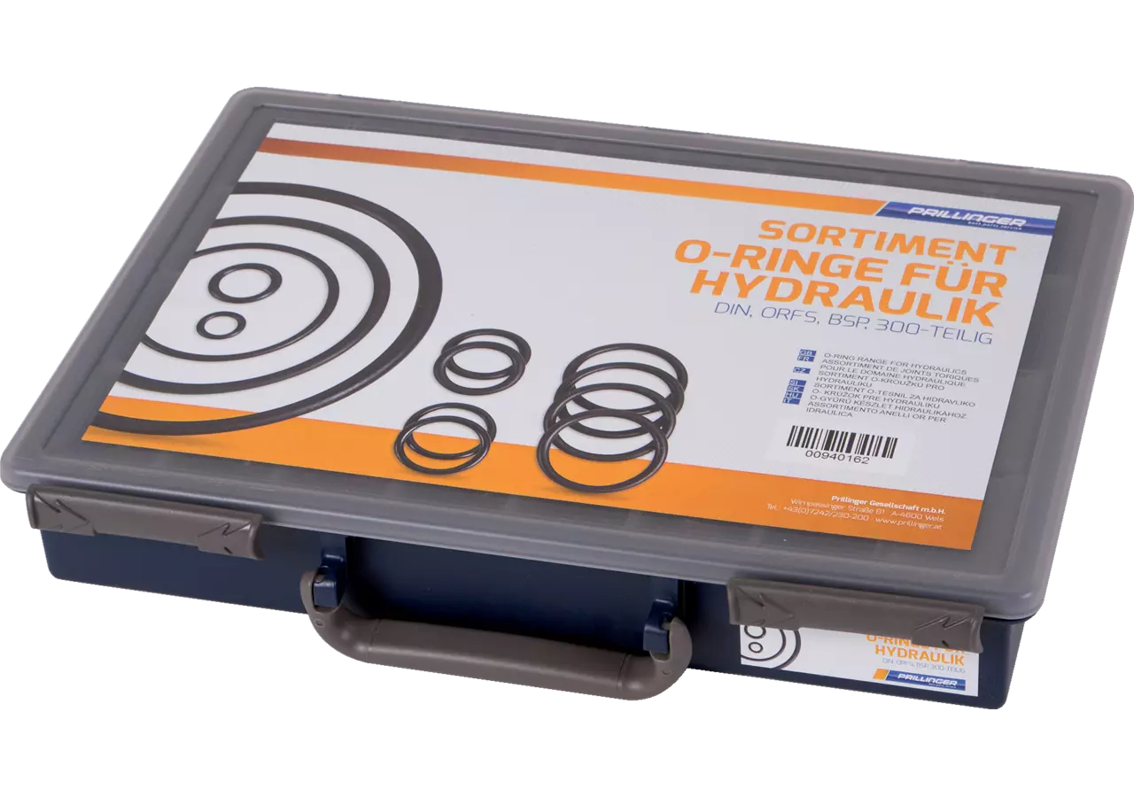 O-Ring Sortiment Hydraulik, 300-teilig NBR 70 Shore, für DIN, ORFS, BSP – passend für DIN, ORFS, BSP Prillinger