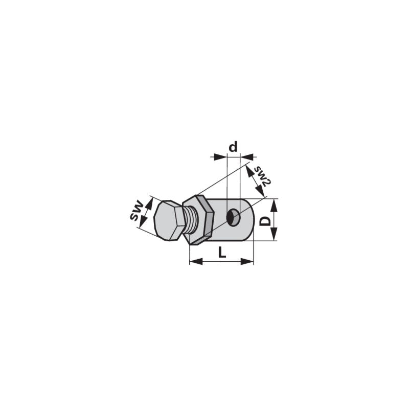 Schraubnippel Dm 6,95 x 10,0 mm, mit Sechskantschraube, 10 Stück passend für Seilzug Dm 2,2 mm GartenShop24 - Hochwertige Gartengeräte