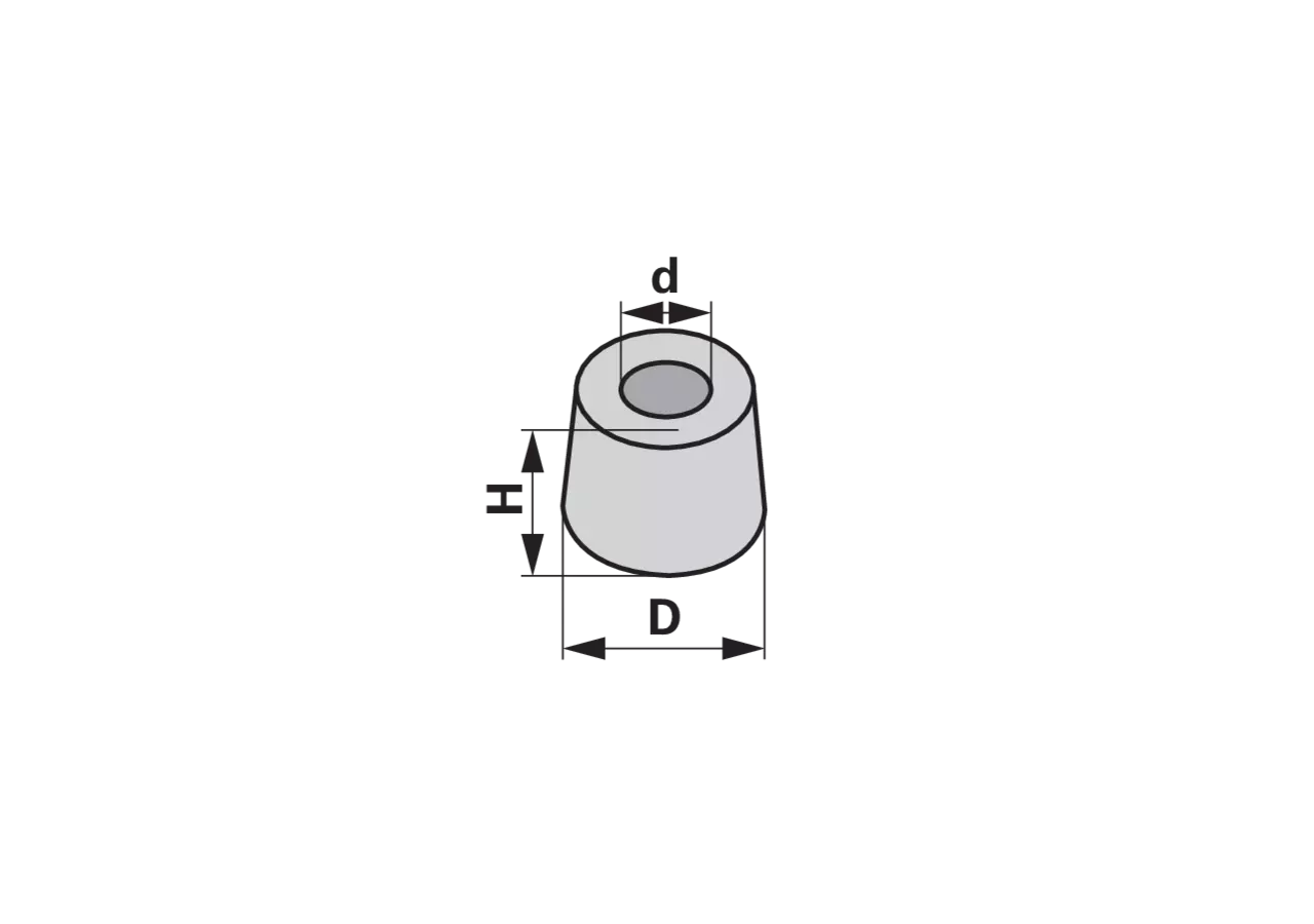Gummitürpuffer Dm 40 x 35 mm, zylindrisch mit Loch Dm 7 mm GartenShop24