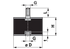 Gummi Metallpuffer Typ 2, Dm 40 x 30 mm, zylindrisch 1x Aussengewinde 1x Innengewinde M10 x 28 mm GartenShop24