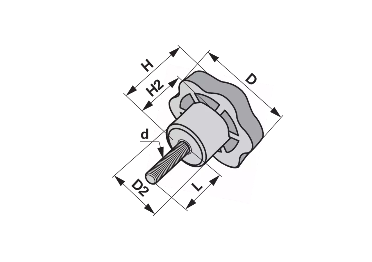 Sterngriffschraube Dm 30 x 20 mm, Gewinde M6 x 20 mm nach DIN6336 GartenShop24