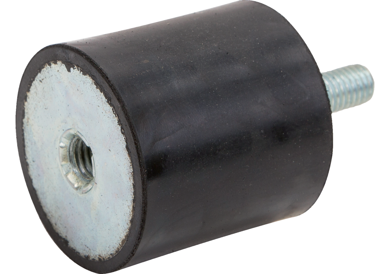 Gummi Metallpuffer Typ 2, Dm 60 x 30 mm, zylindrisch 1x Aussengewinde 1x Innengewinde M10 x 28 mm GartenShop24