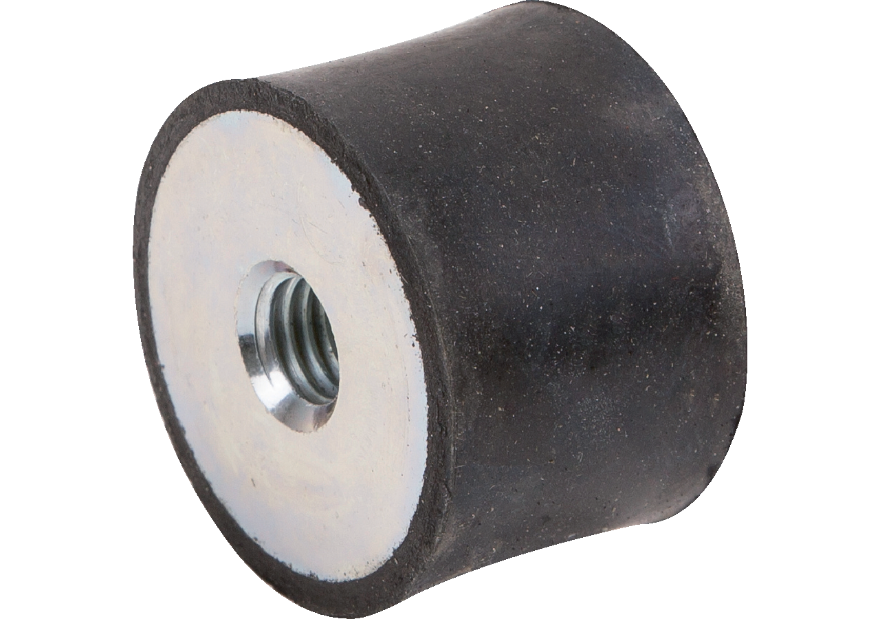 Gummi Metallpuffer Typ 3, Dm 15 x 10 mm, zylindrisch 2x Innengewinde M4 x 4 mm GartenShop24
