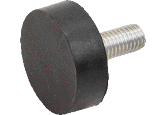 Gummi Metallpuffer Typ 4, Dm 25 x 15 mm, zylindrisch 1x Aussengewinde M6 x 18 mm GartenShop24