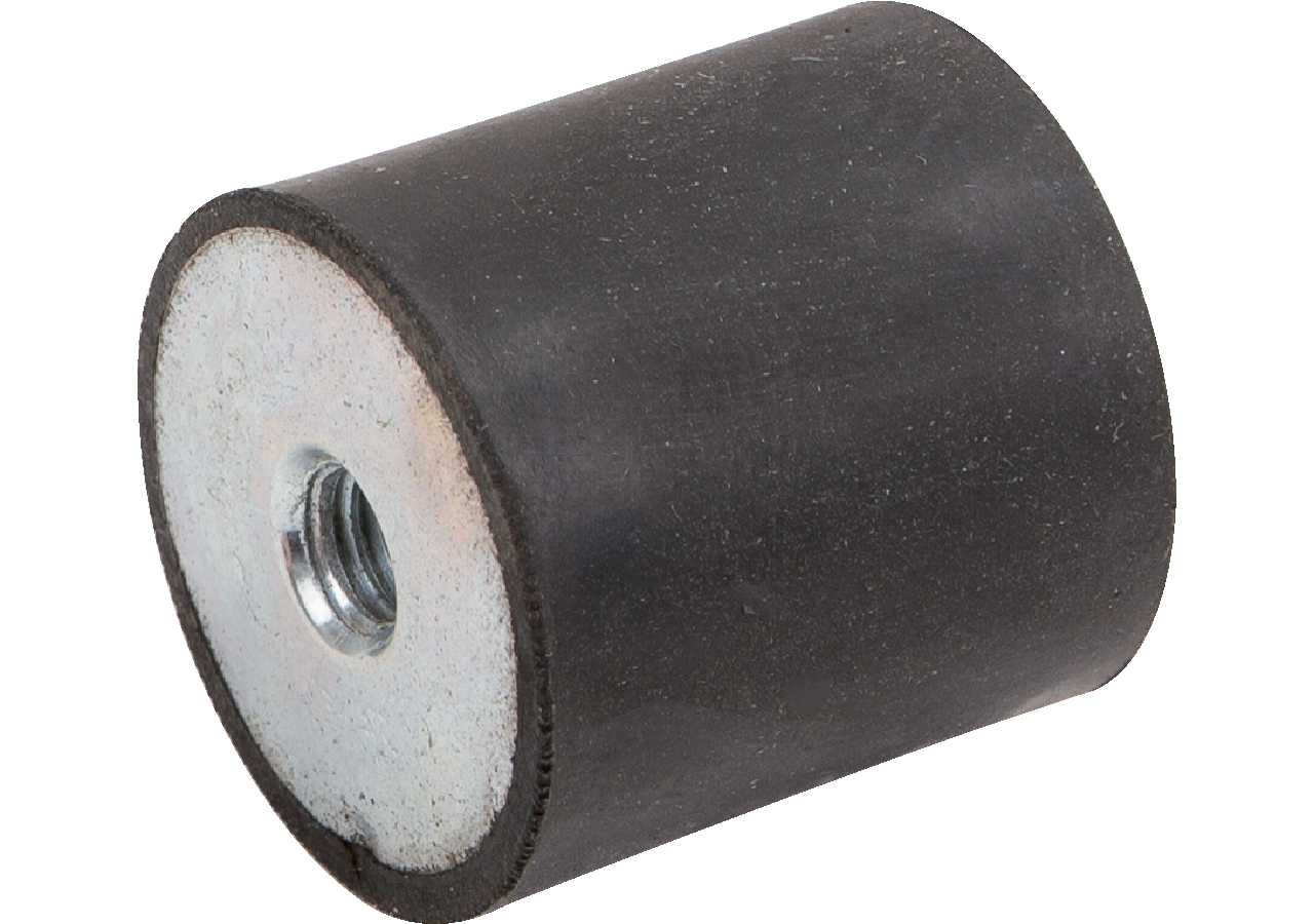 Gummi Metallpuffer Typ 5, Dm 70 x 30 mm, zylindrisch 1x Innengewinde M10 x 10 mm GartenShop24