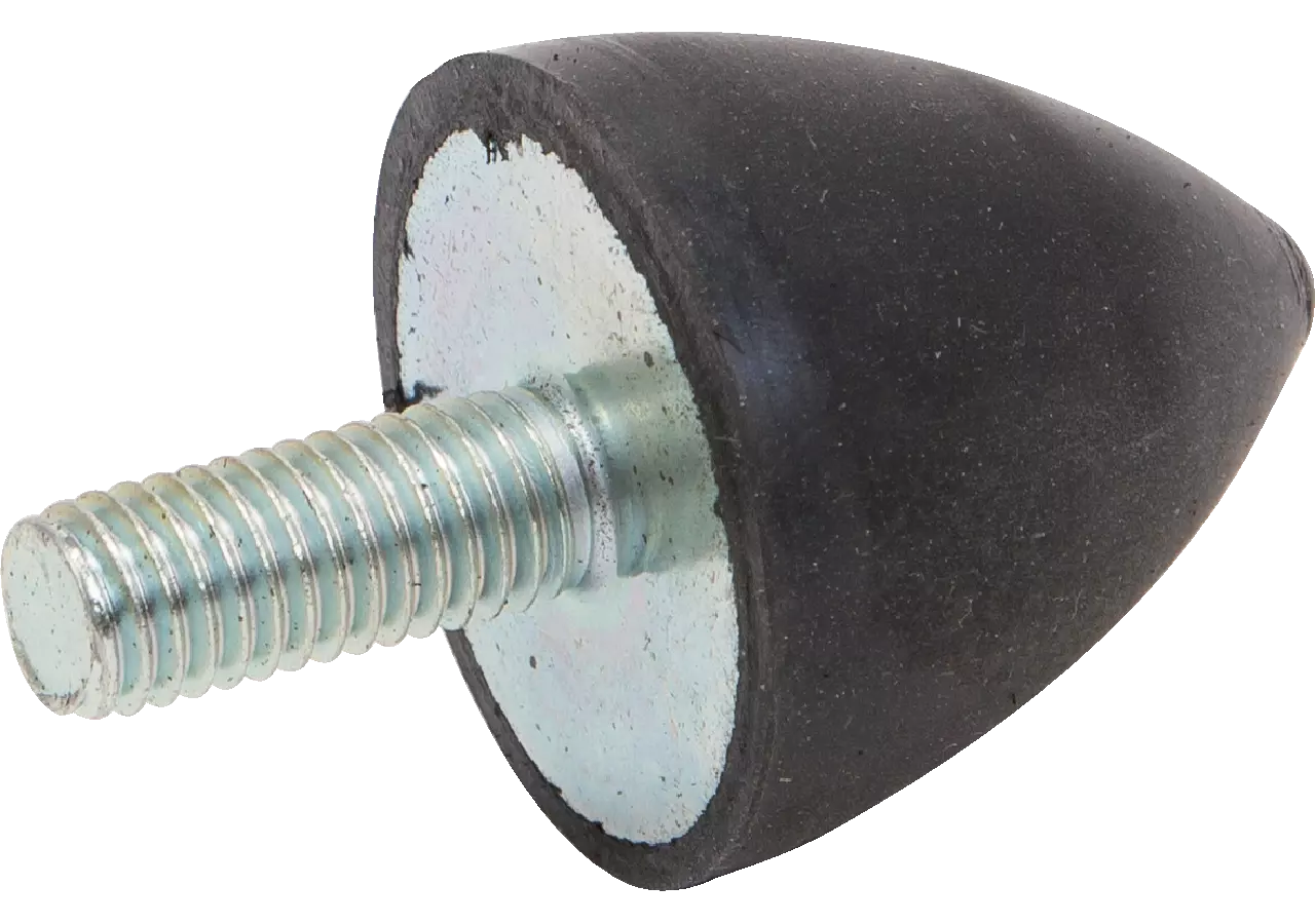 Gummi Metallpuffer Typ KP, Dm 50 x 67 mm, kegelig 1x Aussengewinde M8 x 36 mm GartenShop24
