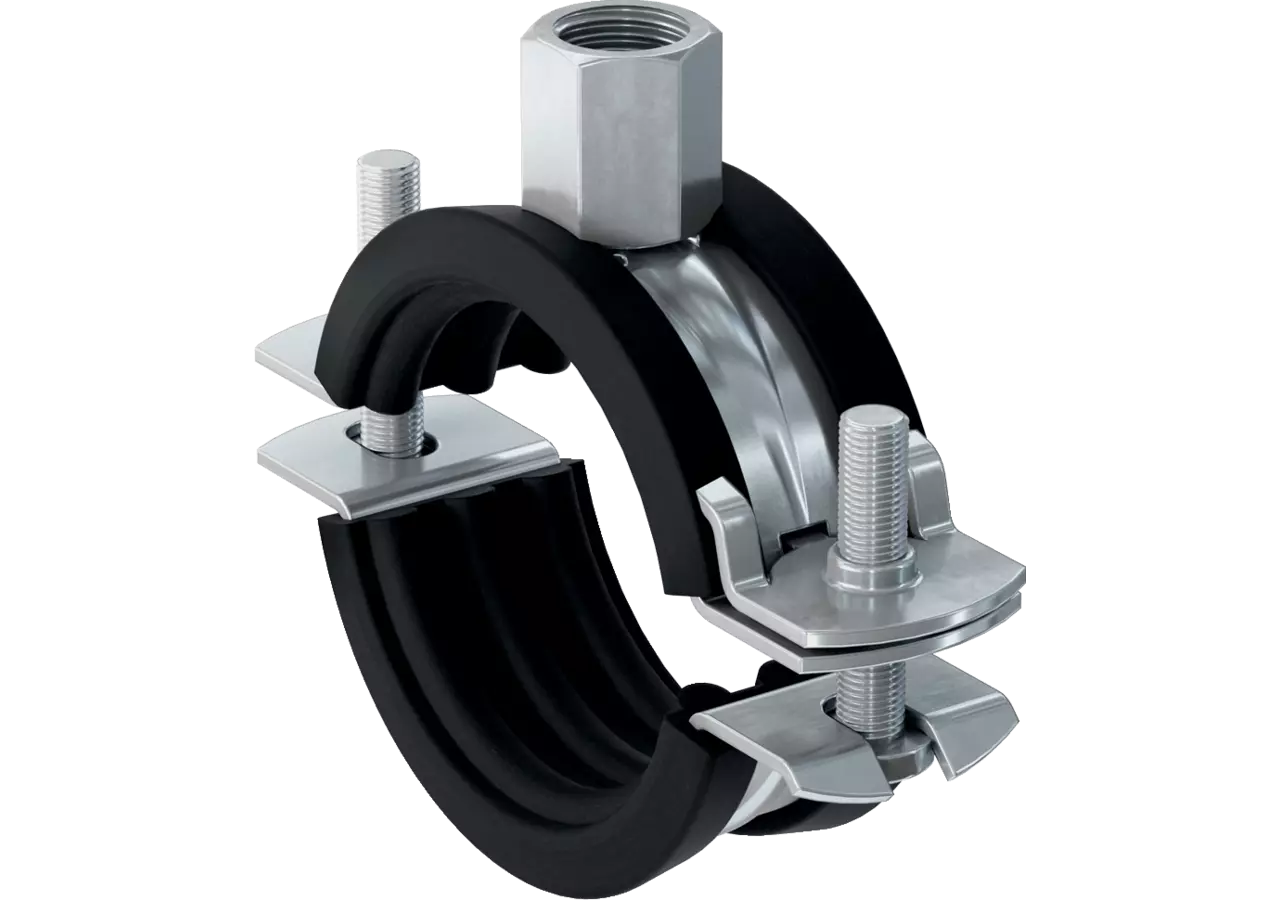 Gummirohrschelle zweischraubig, FRS-L Universal Dm 76 - 80, M8/M10 Fischer