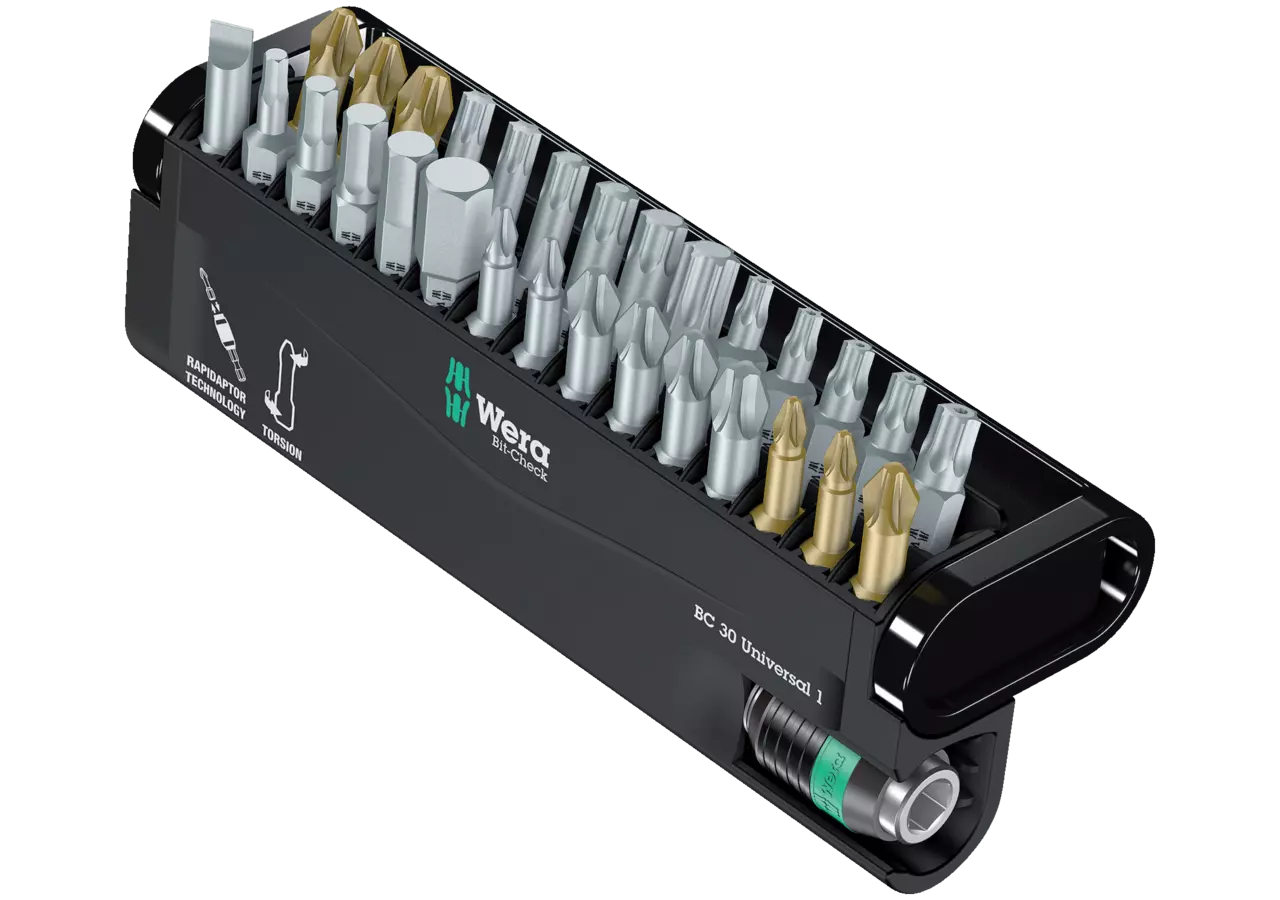 Schraubenbitsatz 30-teilig, Bit Check 30, Universal 1 Wera
