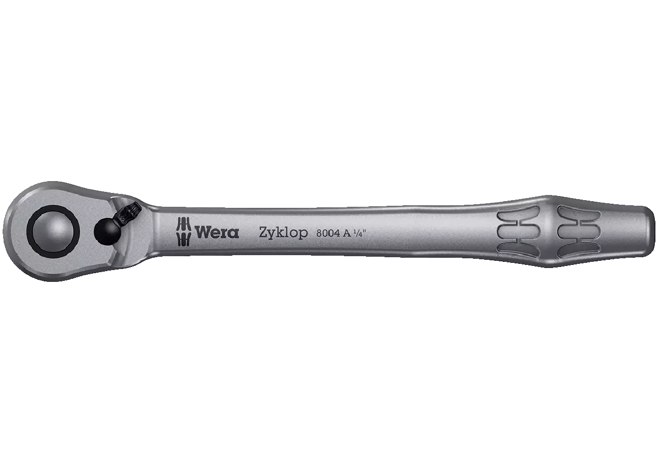 Umschaltratsche Zyklop 8004 A, L 141 mm mit 1/4 Zoll Antrieb Wera