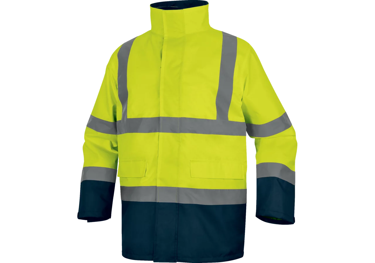 Warnschutzparka Speed 5 in 1, Marineblau-Gelb, reflektierend, Größe L Deltaplus