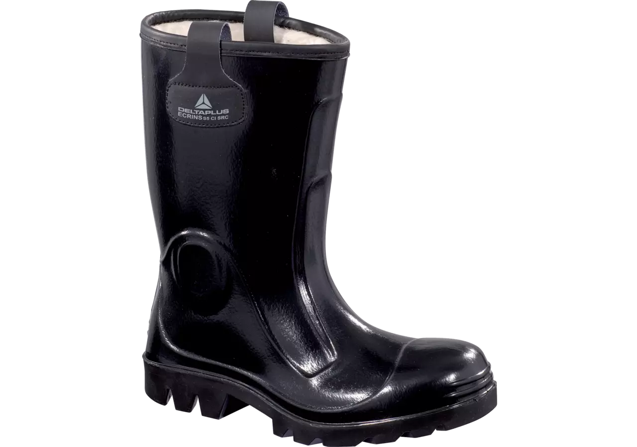Gummistiefel Winter S5 SRC, PVC mit Stollen, Schwarz Deltaplus