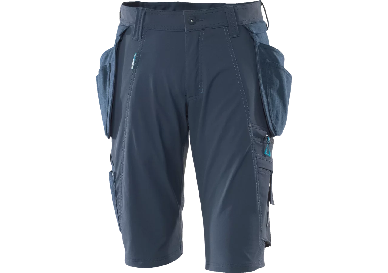Arbeitshose Advanced-Stretchshort, Schwarzblau, mit Hängetaschen MASCOT