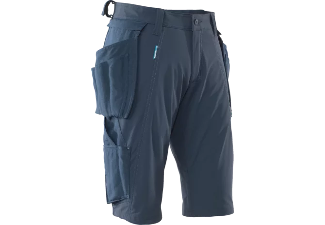 Arbeitshose Advanced-Stretchshort, Schwarzblau, mit Hängetaschen MASCOT