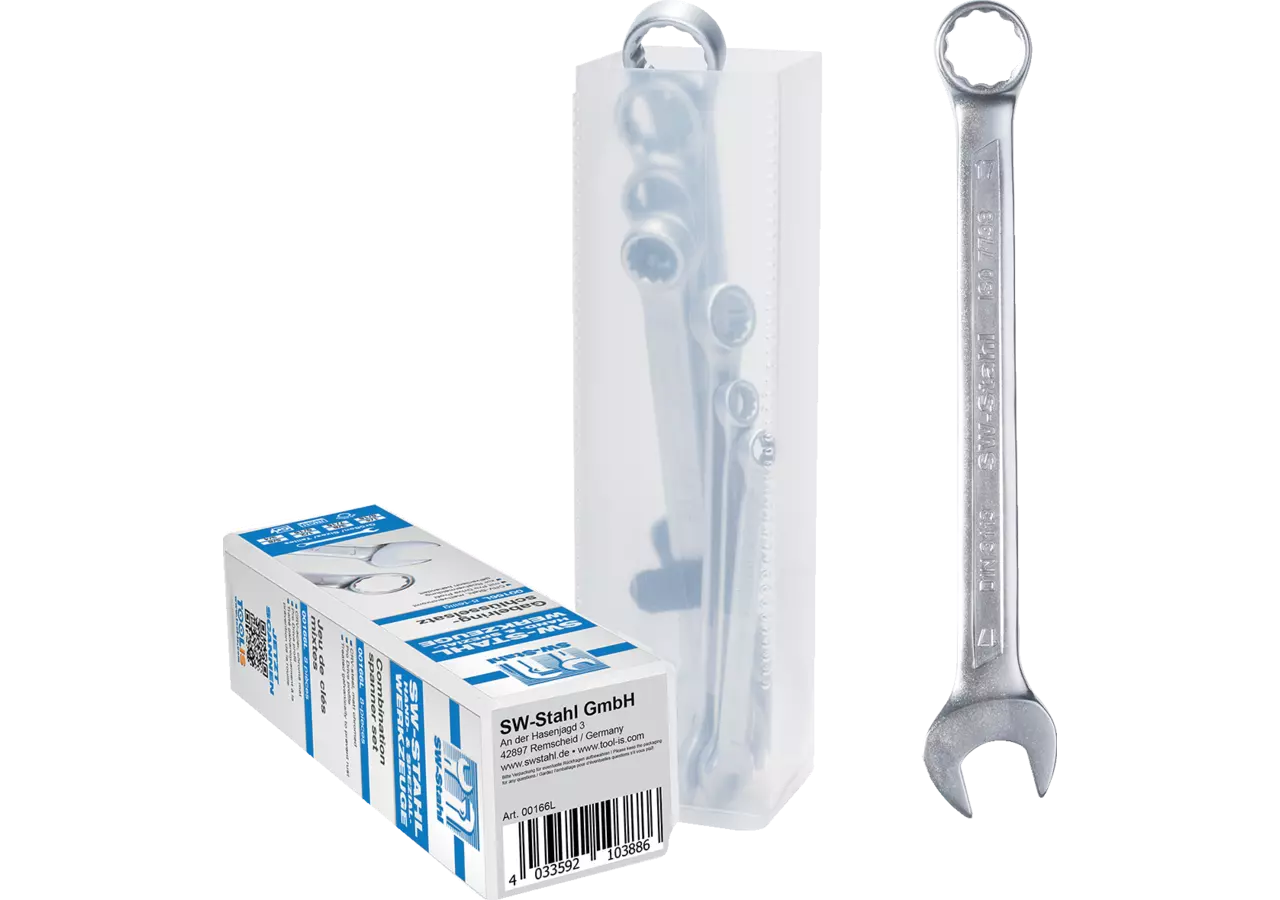 Gabelringschlüsselsatz 8-teilig, SW 1/4 - 3/4 Zoll, 15° abgeschrägt Pro Drive, Zoll Ausführung SW-Stahl
