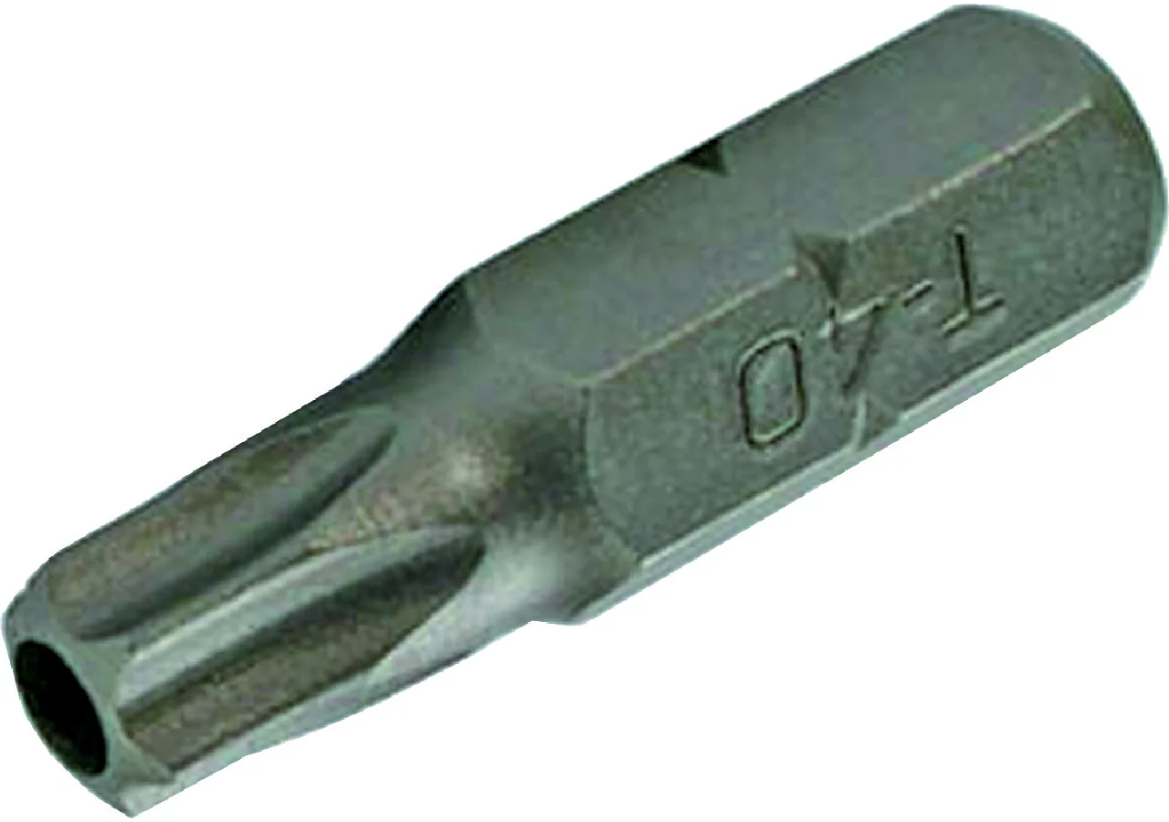 Schraubenbit T40 x 30 mm, T-Profil mit Loch mit 8 mm Sechskantaufnahme SW-Stahl